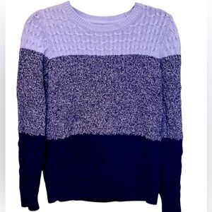 Croft and Barrow Color Block Sweater Small Purple